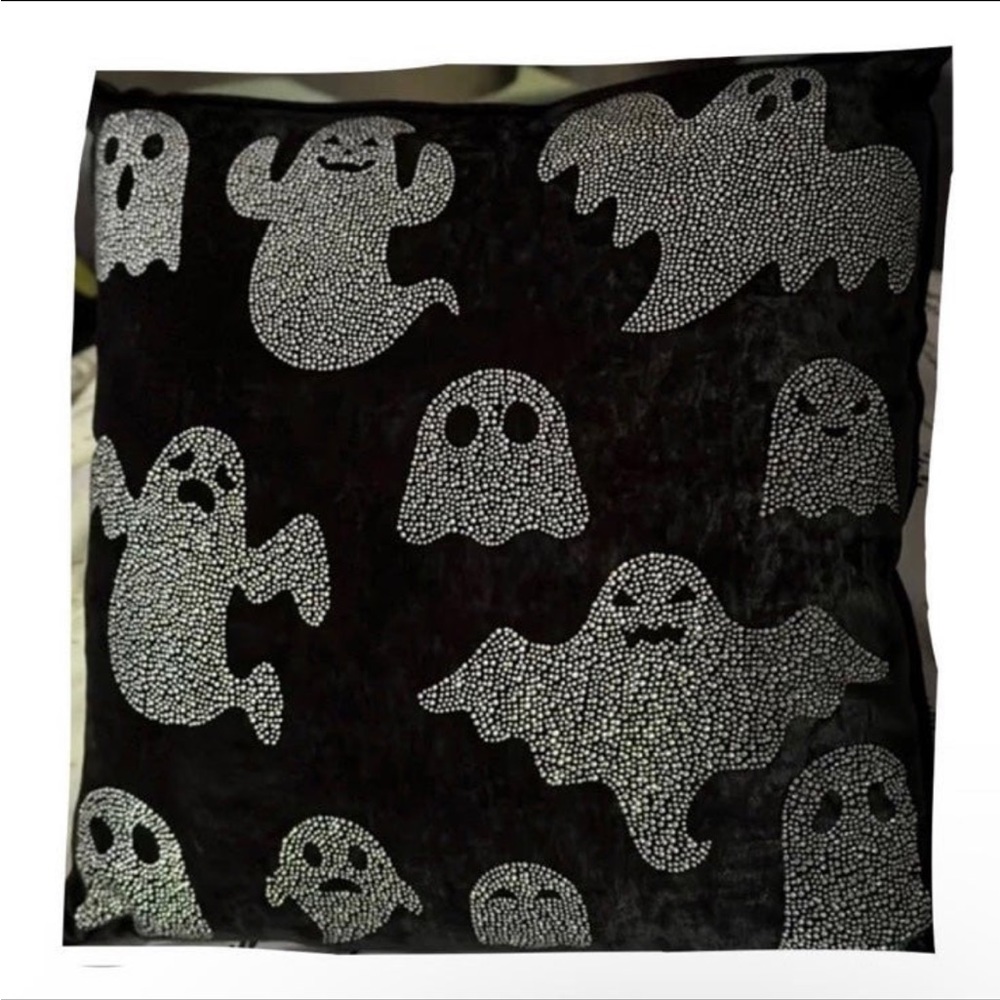 Magaschoni Set of 2 Rhinestone Ghost Pillows